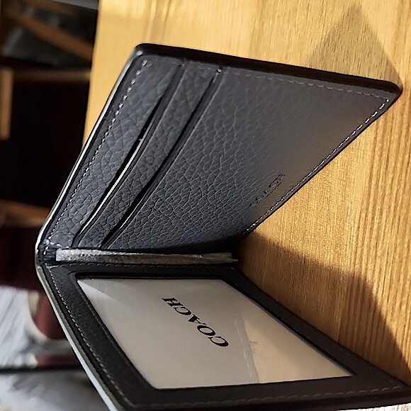 Coach  Grey Compact Billfold Wallet - Picture 3 of 7